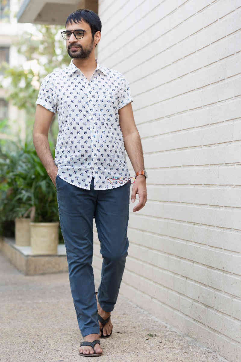 Image for Kusvaa Awk43 Divit Block Print Half Sleeves Shirt Front