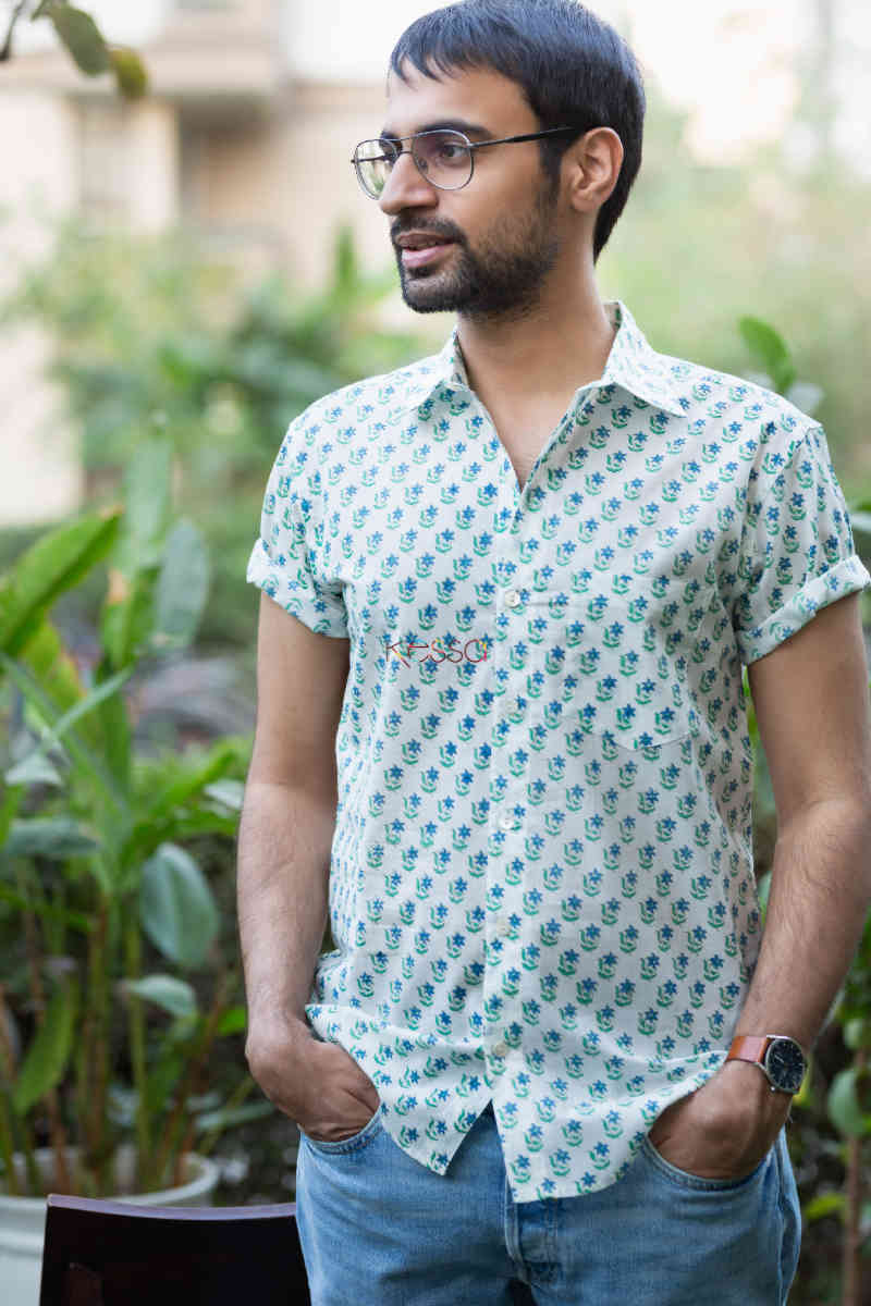 Image for Kusvaa Awk44 Ekaveer Block Print Half Sleeves Shirt Featured