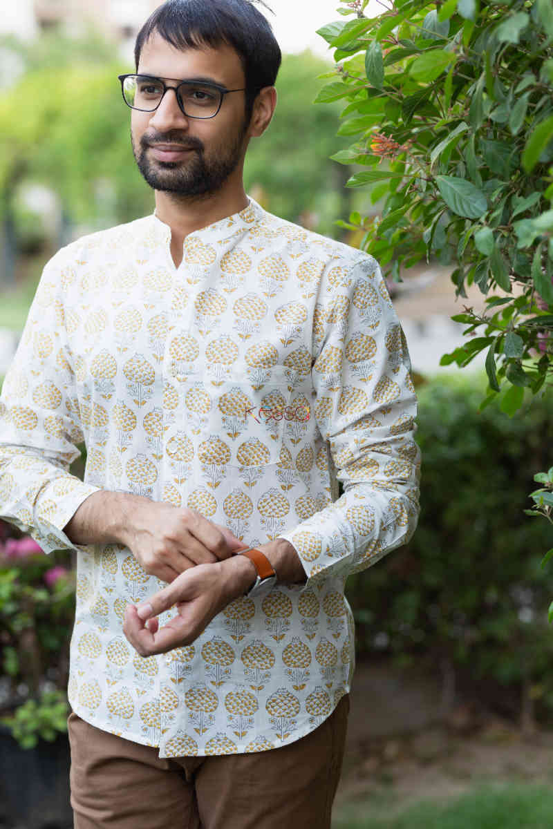 Image for Kusvaa Awk45 Gyanav Block Print Full Sleeves Shirt Look