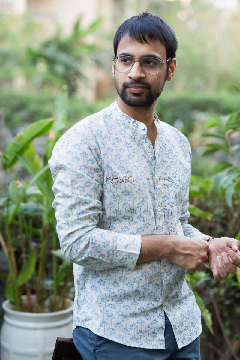 Image for Kusvaa Awk46 Harit Block Print Full Sleeves Shirt Featured