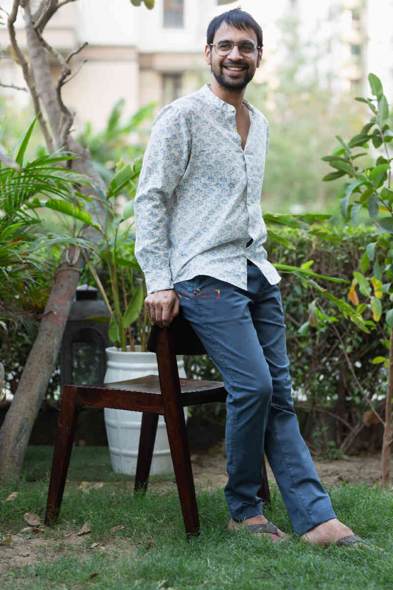 Image for Kusvaa Awk46 Harit Block Print Full Sleeves Shirt Look