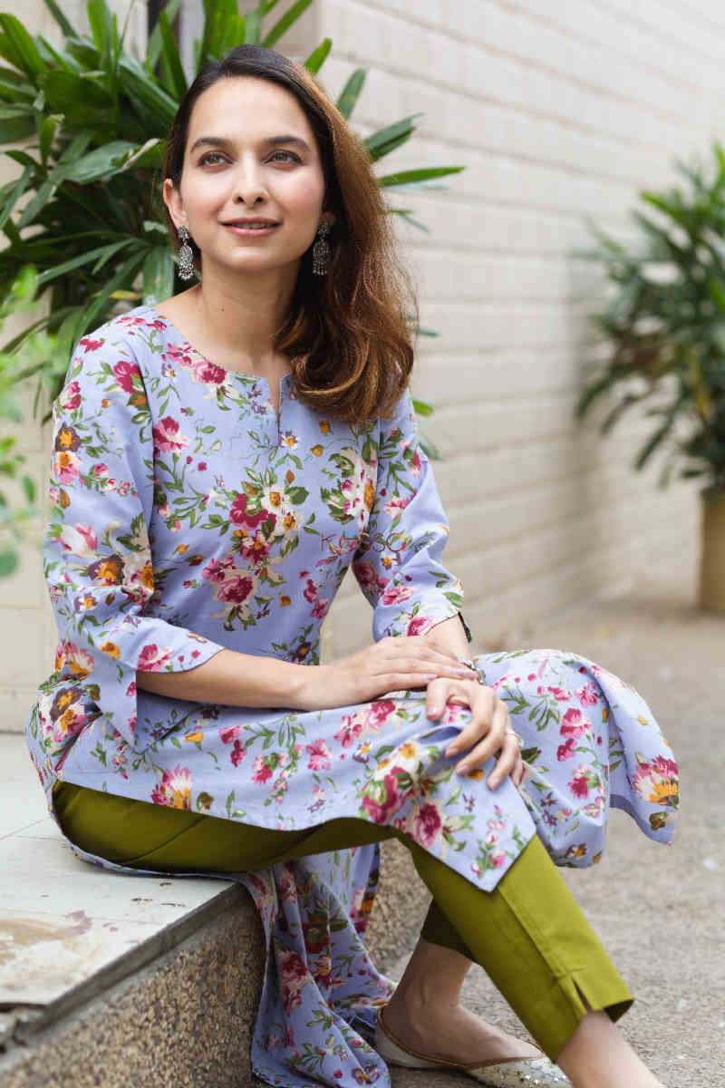 Image for Kusvaa De124 Ajaya Regular Wear Straight Fit Kurta Sitting