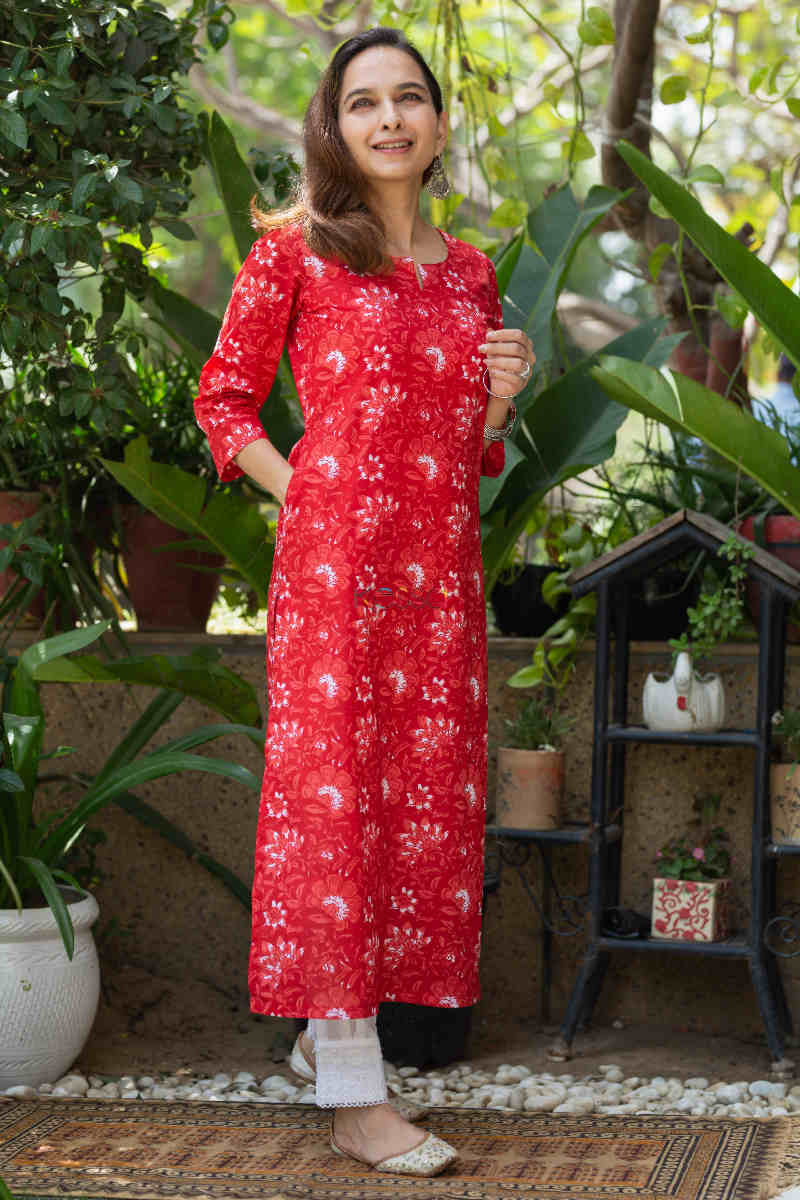 Image for Kusvaa De126 Kaulini Straight Fit Regular Kurta Side