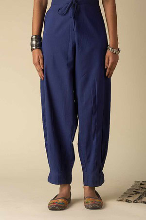 Image for Kusvaa Sap14 Pleated Cotton Salwar Inkblue Featured Newest