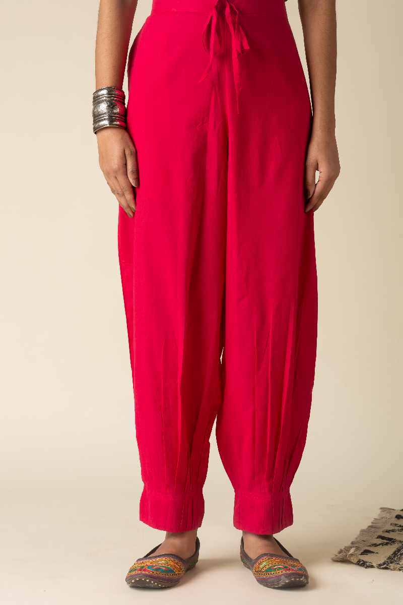 Image for Kusvaa Sap14 Pleated Cotton Salwar Mjpink Featured Reshoot