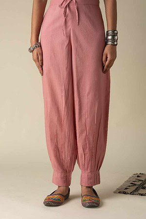 Image for Kusvaa Sap14 Pleated Cotton Salwar Onionpink Featured Reshoot