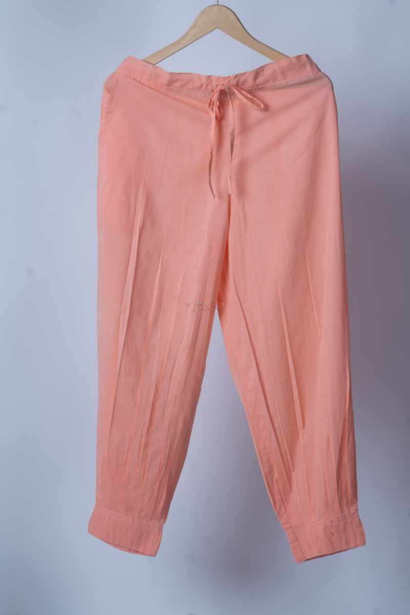 Image for Kusvaa Sap14 Pleated Cotton Salwar Peach Featured