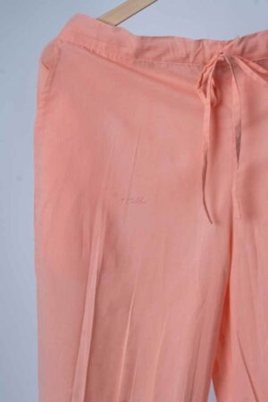 Image for Kusvaa Sap14 Pleated Cotton Salwar Peach Front