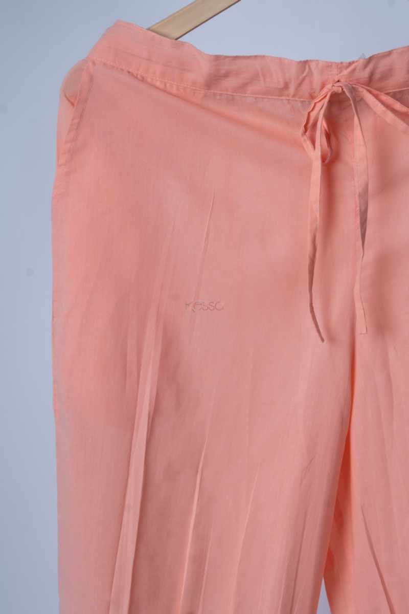 Image for Kusvaa Sap14 Pleated Cotton Salwar Peach Front