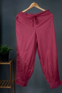 Image for Kusvaa Sap14 Pleated Cotton Salwar Rose Pink Side