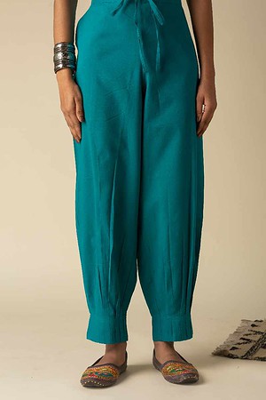 Image for Kusvaa Sap14 Pleated Cotton Salwar Turquoise Featured Newest