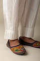 Image for Kusvaa Sap14 Pleated Cotton Salwar White Closeup New
