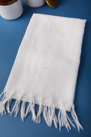 Image for Kusvaa Srdupatta05 White Cotton Kota Doria Dupatta Featured
