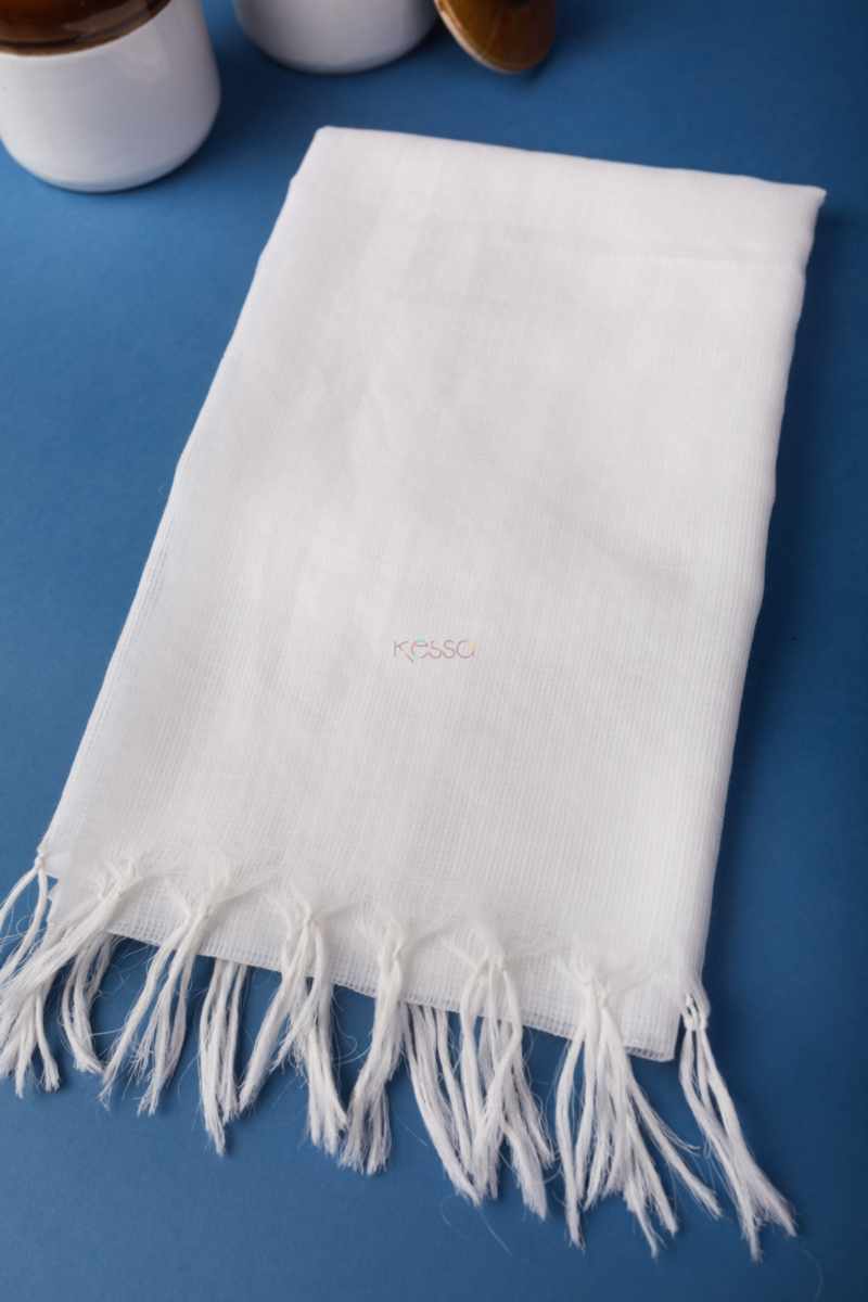 Image for Kusvaa Srdupatta05 White Cotton Kota Doria Dupatta Featured
