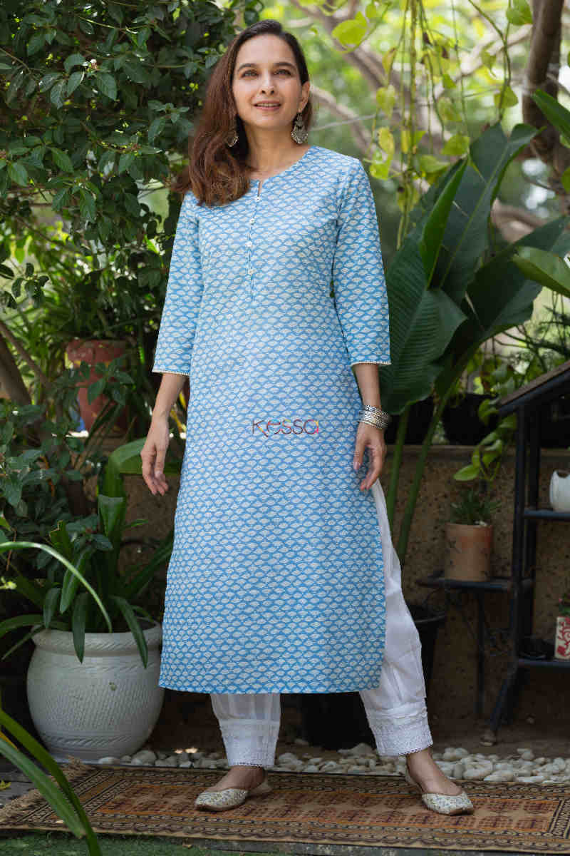 Image for Kusvaa Vcr108 Dharma Cotton Regular Straight Kurta Look