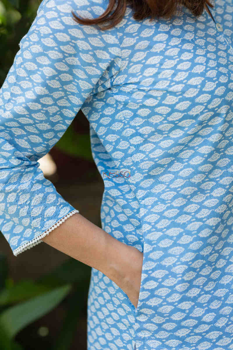 Image for Kusvaa Vcr108 Dharma Cotton Regular Straight Kurta Sleeve