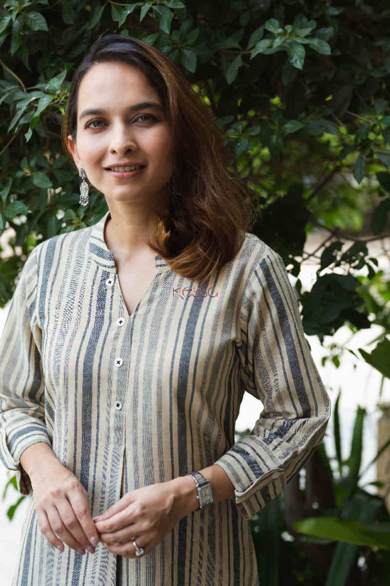 Image for Kusvaa Ws825 Shyla Handloom Cotton Straight Kurta Top