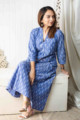 Image for Kusvaa Ws828 Dhanya Handloom Ikkat A Line Dress Sitting