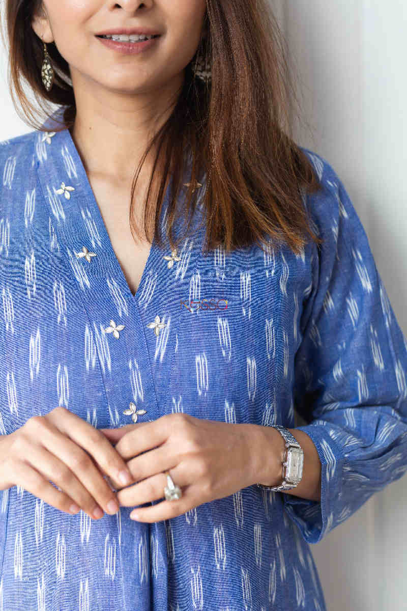 Image for Kusvaa Ws828 Dhanya Handloom Ikkat A Line Dress Top
