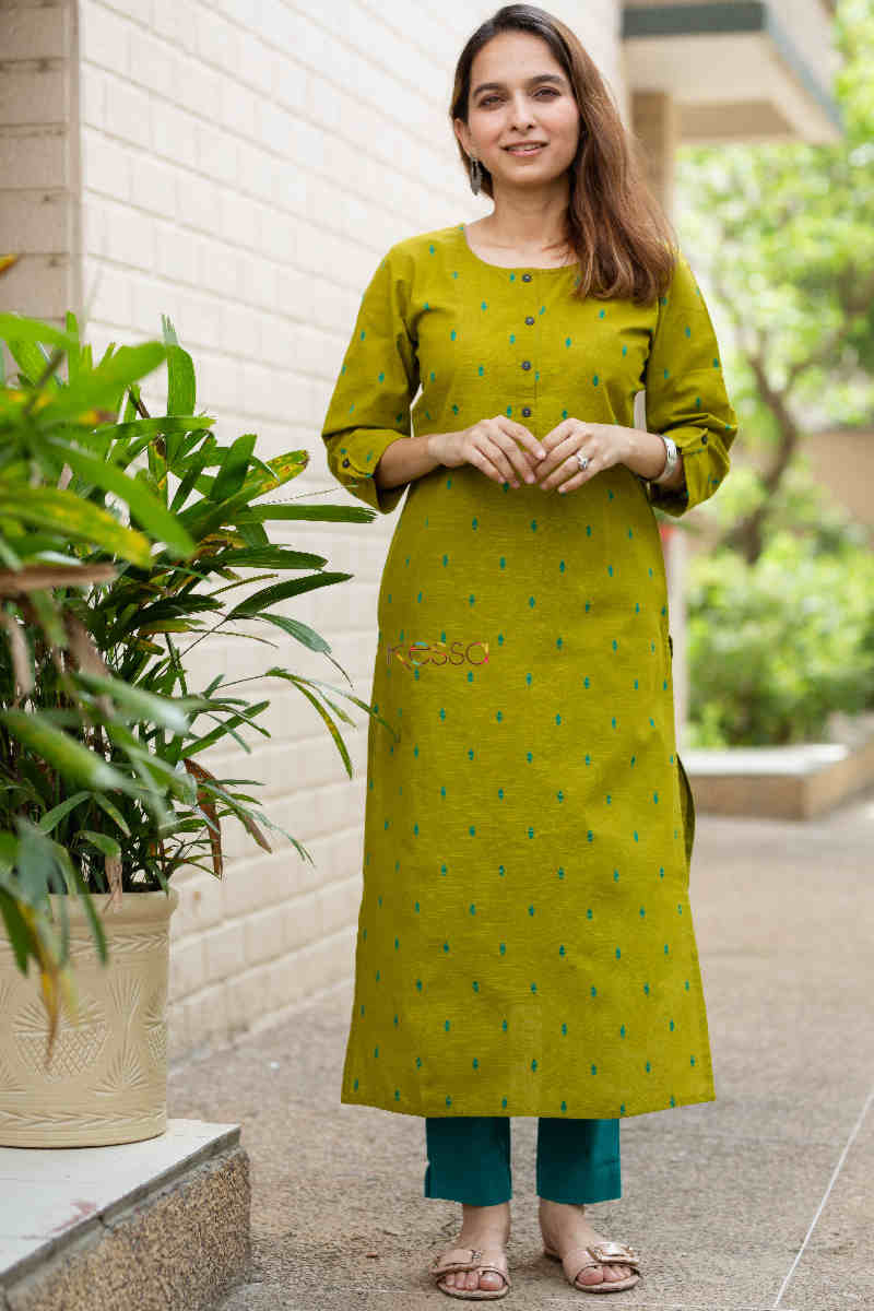 Image for Kusvaa Ws830 Durba South Cotton Dobby Kurta Front
