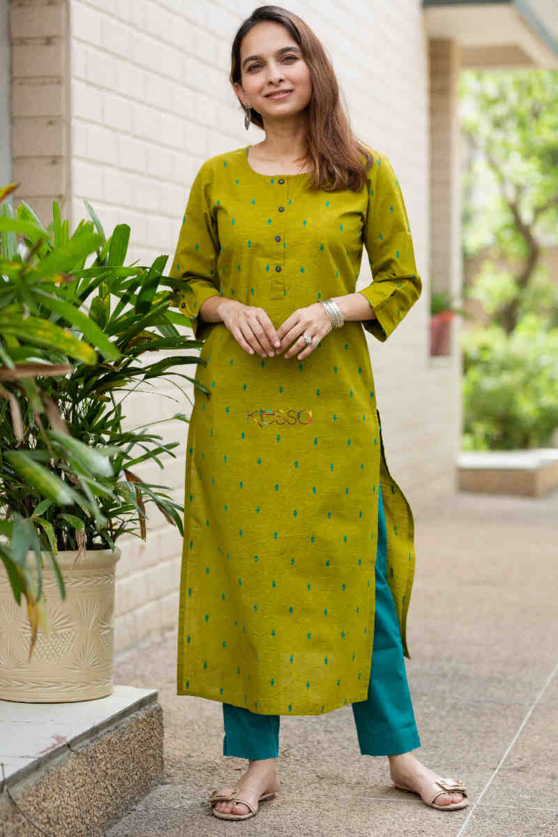 Image for Kusvaa Ws830 Durba South Cotton Dobby Kurta Look