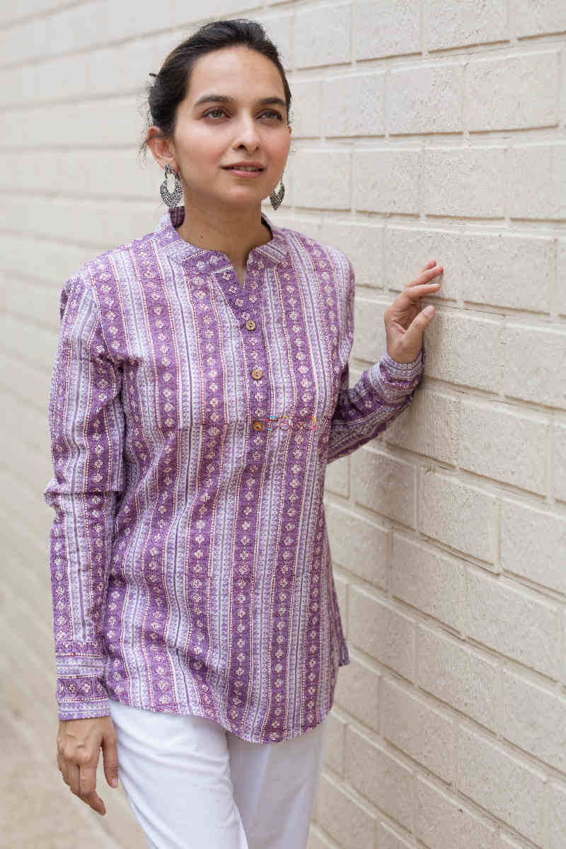 Image for Kusvaa Wsr279 Iha Block Print Short Kurti Featured