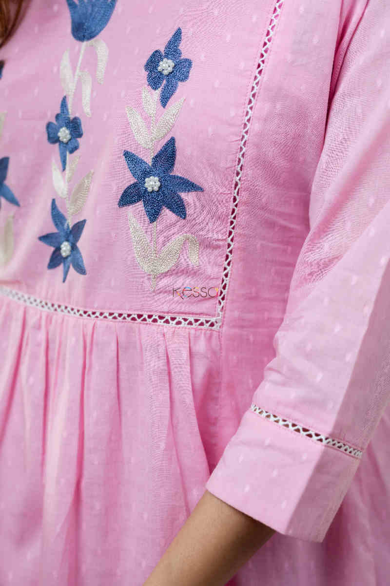 Image for Kusvaa Avdaf101 Maya Dobby Based A Line Dress Sleeves