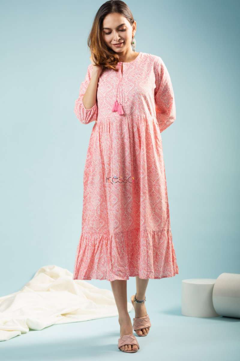 Image for Kusvaa Avdaf112 Tullia Mid Length Cotton Dress Front
