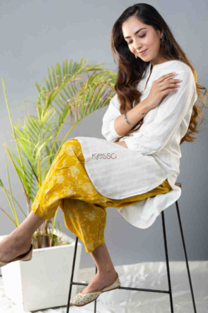 Image for Kusvaa Avdaf120 Reva Dobby Short Kurta With Salwar Featured
