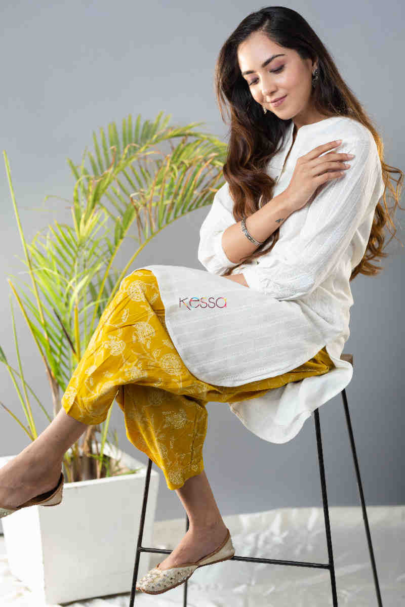 Image for Kusvaa Avdaf120 Reva Dobby Short Kurta With Salwar Featured