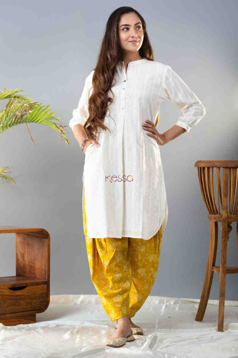 Image for Kusvaa Avdaf120 Reva Dobby Short Kurta With Salwar Look