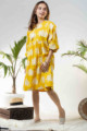 Image for Kusvaa Avdaf122 Melia Yellow Floral Cotton Dress Side