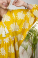 Image for Kusvaa Avdaf122 Melia Yellow Floral Cotton Dress Sleeves