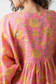 Image for Kusvaa Avdaf123 Katie Flowery Bright Pink Cotton Dress Back