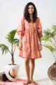Image for Kusvaa Avdaf123 Katie Flowery Bright Pink Cotton Dress Front