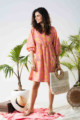Image for Kusvaa Avdaf123 Katie Flowery Bright Pink Cotton Dress Look 1
