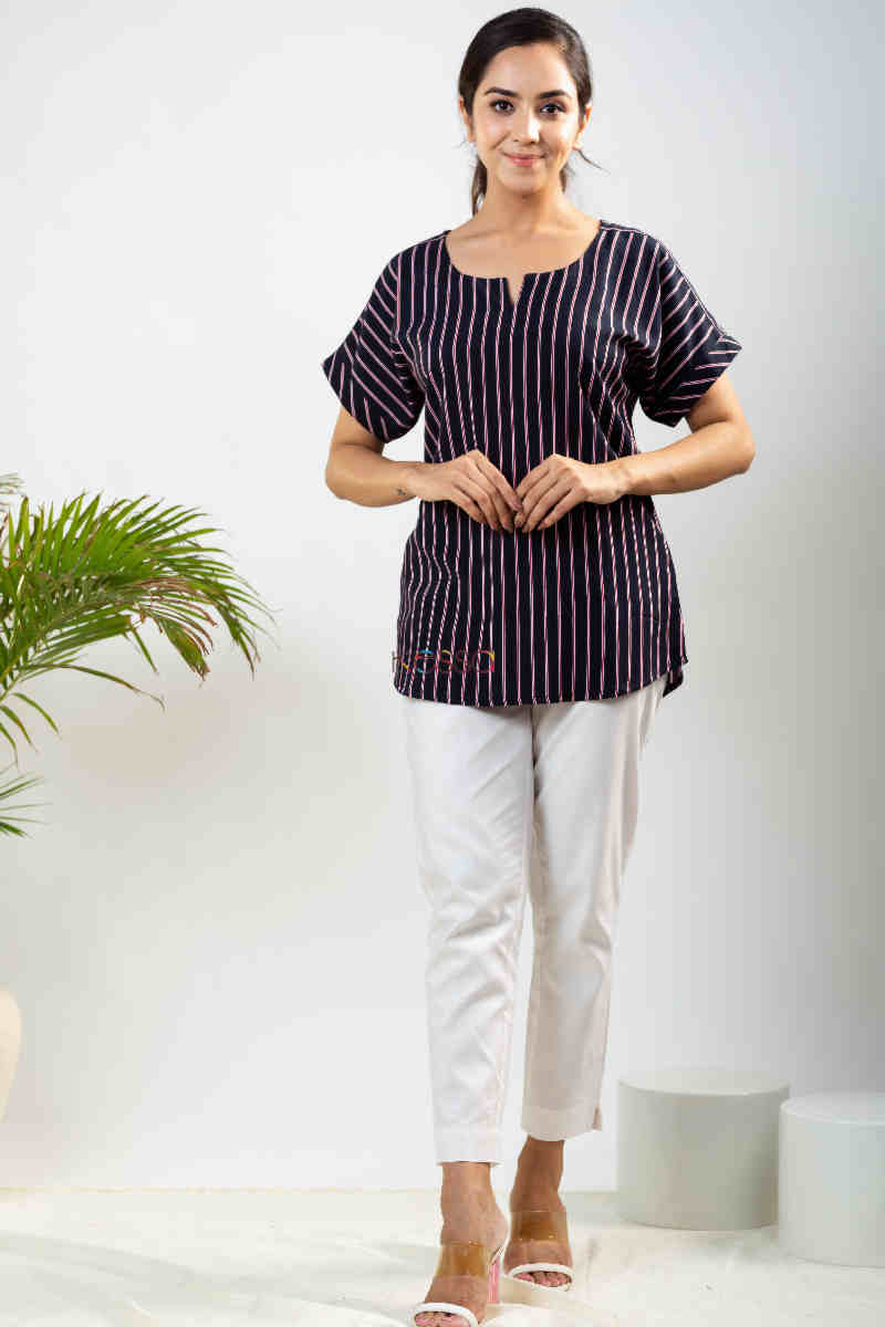 Image for Kusvaa De134 Krtvi Short Stripe Top Front