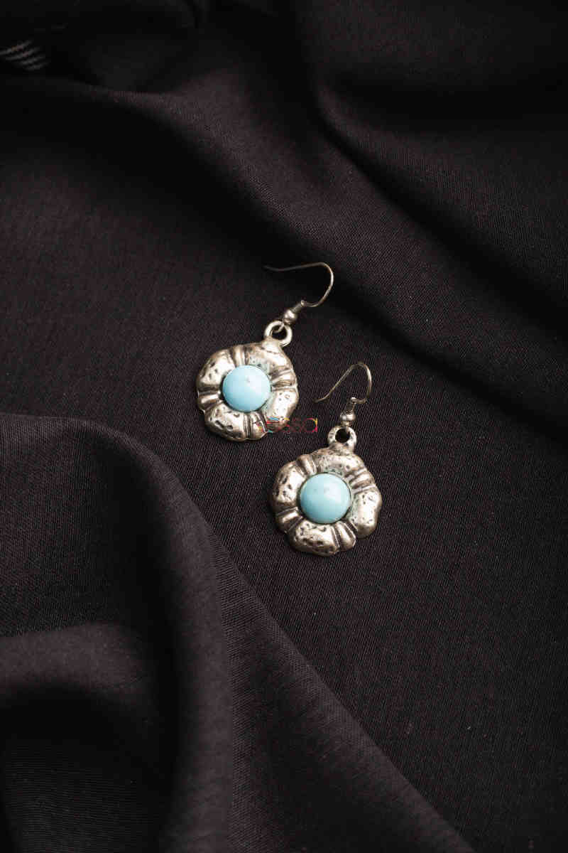 Image for Kusvaa Kpe169 Turkish Tribal Drop Earrings Blue