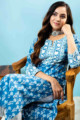 Image for Kusvaa Kuoj172 Ajita Cotton Kurta With Mulmul Dupatta Sitting Front