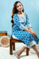 Image for Kusvaa Kuoj172 Ajita Cotton Kurta With Mulmul Dupatta Sitting Side