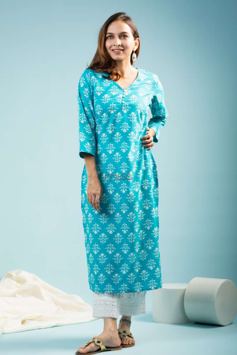 Image for Kusvaa Taf76 Malini Cotton Regular Wear Kurta Front