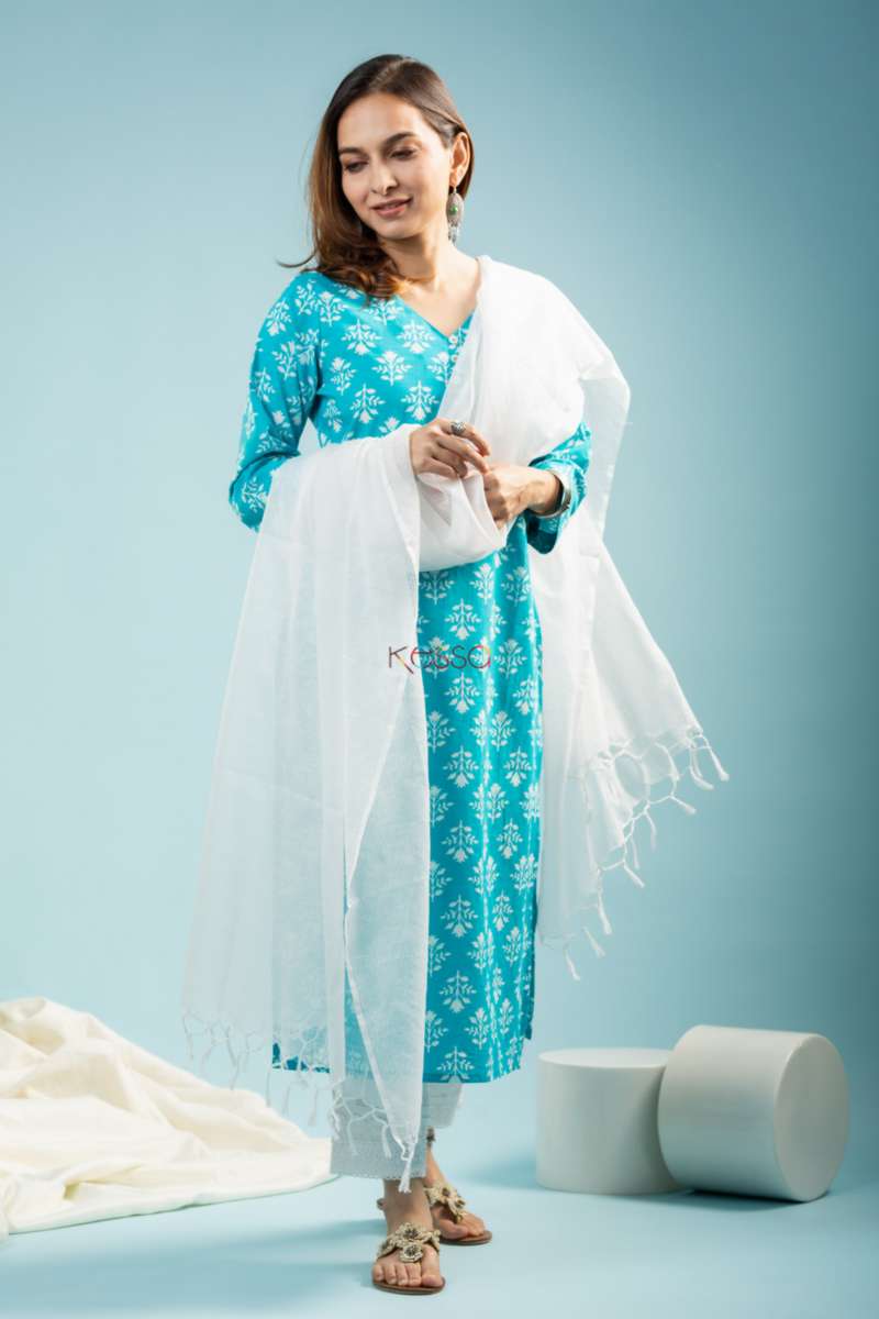 Image for Kusvaa Taf76 Malini Cotton Regular Wear Kurta Side