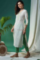Image for Kusvaa Vcr113 Mahodari Straight Block Print Kurta Side