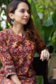 Image for Kusvaa Ws840 Aatmaja Kalamkari Mid Length Kurta Closeup