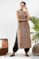Image for Kusvaa Ws845 Baruni Straight Kalamkari Sleeveless Kurta Look