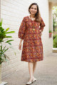 Image for Kusvaa Ws846 Bhavini Kalamkari A Line Dress With Necklace Front
