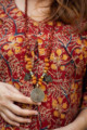 Image for Kusvaa Ws846 Bhavini Kalamkari A Line Dress With Necklace Neck