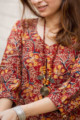 Image for Kusvaa Ws846 Bhavini Kalamkari A Line Dress With Necklace Sleeve