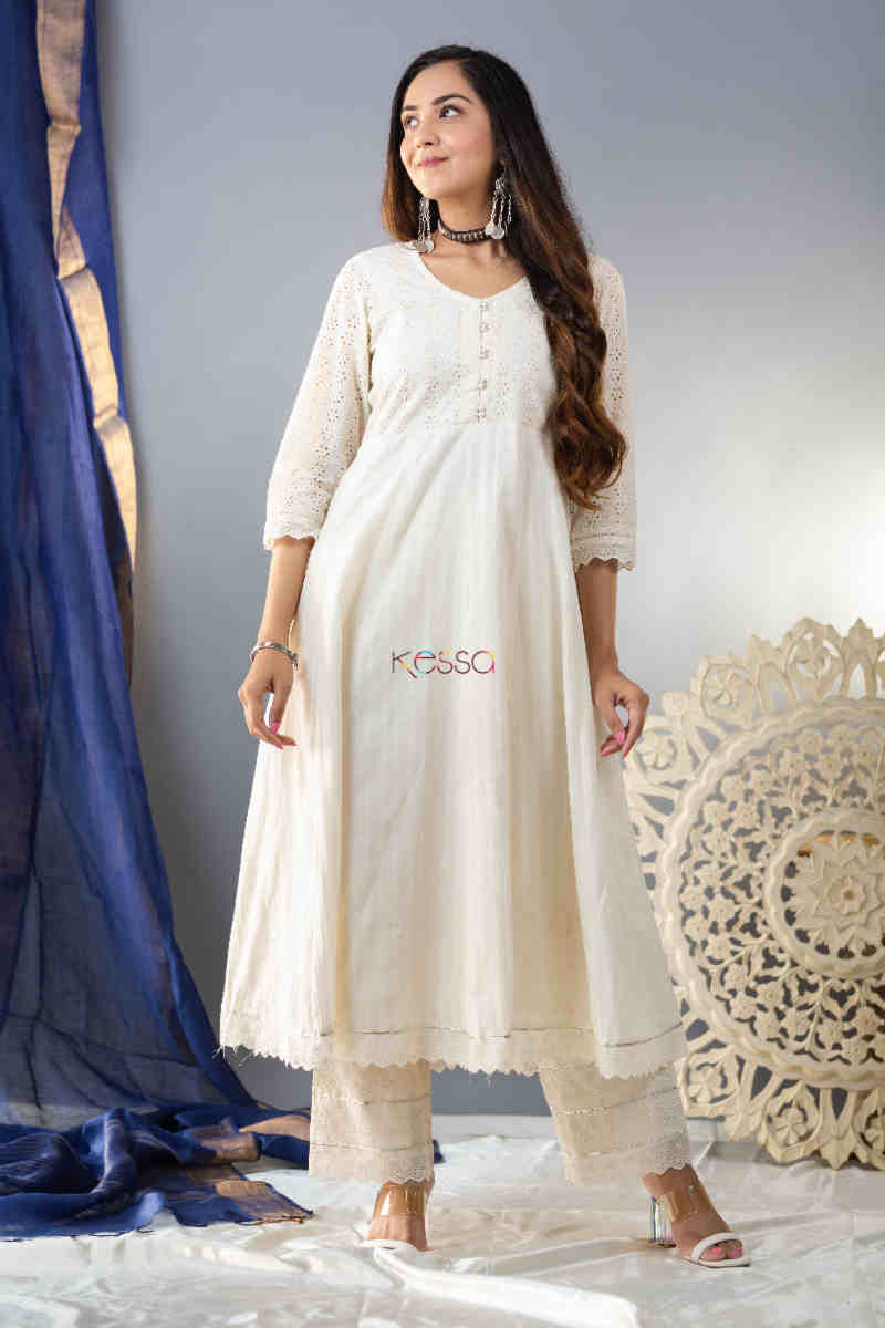 Image for Kusvaa Ws848 Padmakshi Shiffley Kalidaar Kurta Pant Set Front
