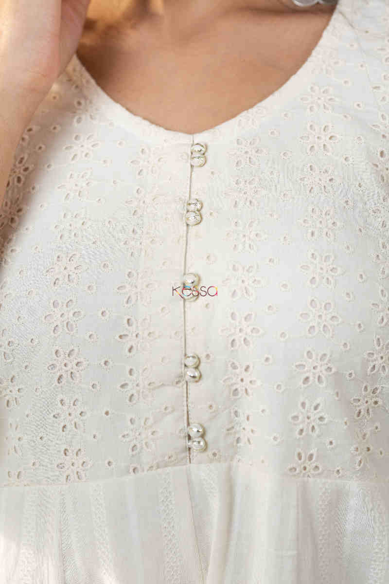 Image for Kusvaa Ws848 Padmakshi Shiffley Kalidaar Kurta Pant Set Neck